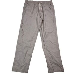 Hollister Mens Loose Fit Cotton Linen Blend Beach Pants Khaki Tan Size Large